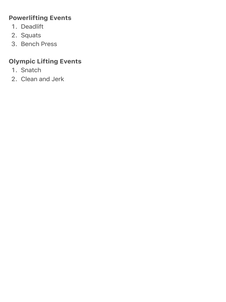 Powerlifting Events | PDF