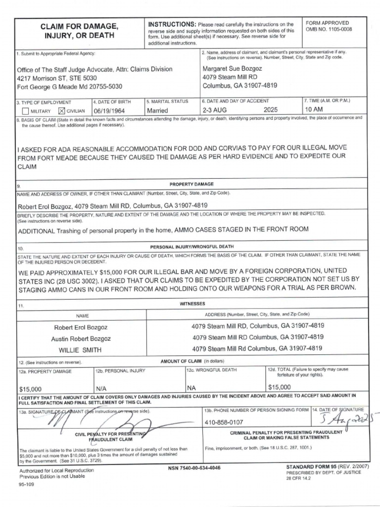 Claims #4 Askedfor DOD and Corvias To Pay 5 Aug Claims Need To Be ...
