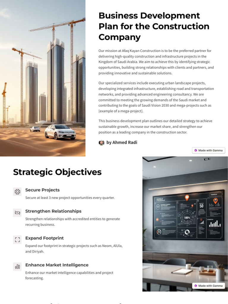 Business Development Plan For The Construction Company | PDF | Customer ...