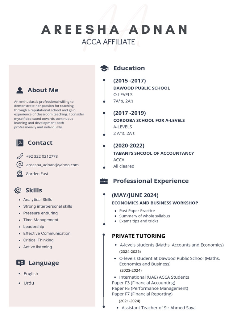 Modern Minimalist CV Resume | PDF | Cognition | Learning