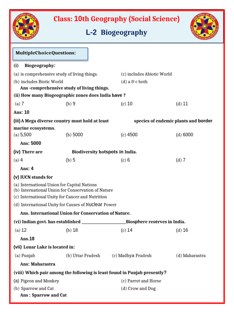 10th Grade Biogeography Overview | PDF | Biodiversity | Forests