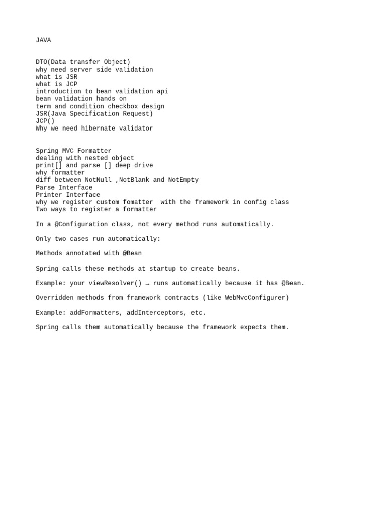 Java Bean Validation and Formatting Guide | PDF