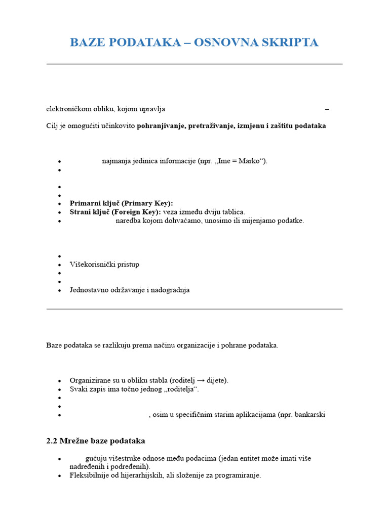 Osnove Baza Podataka (2025) | PDF