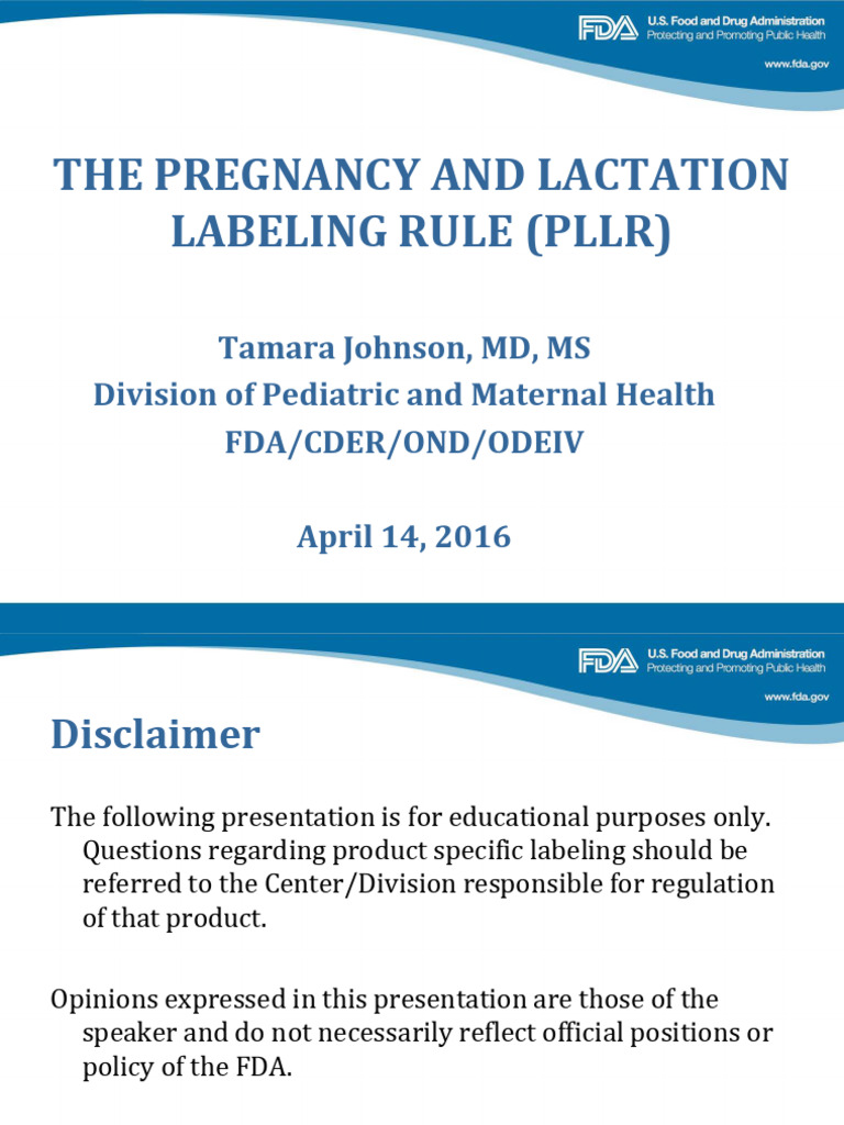 The Pregnancy and Lactation Labeling Rule (PDF 656KB) | PDF ...