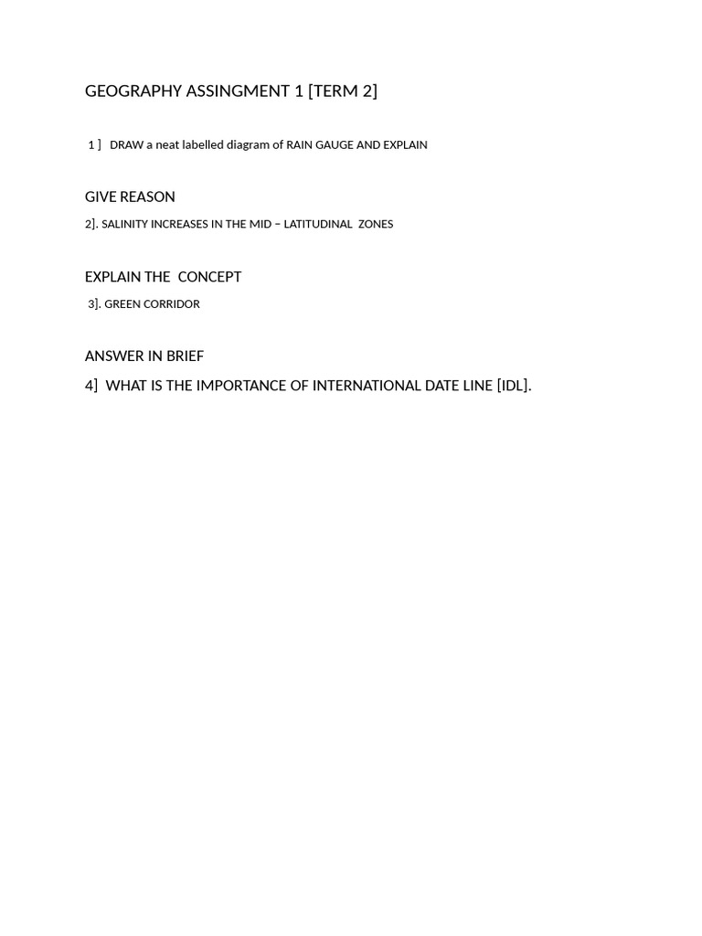 Geography Assingment 1 (Term 2) | PDF
