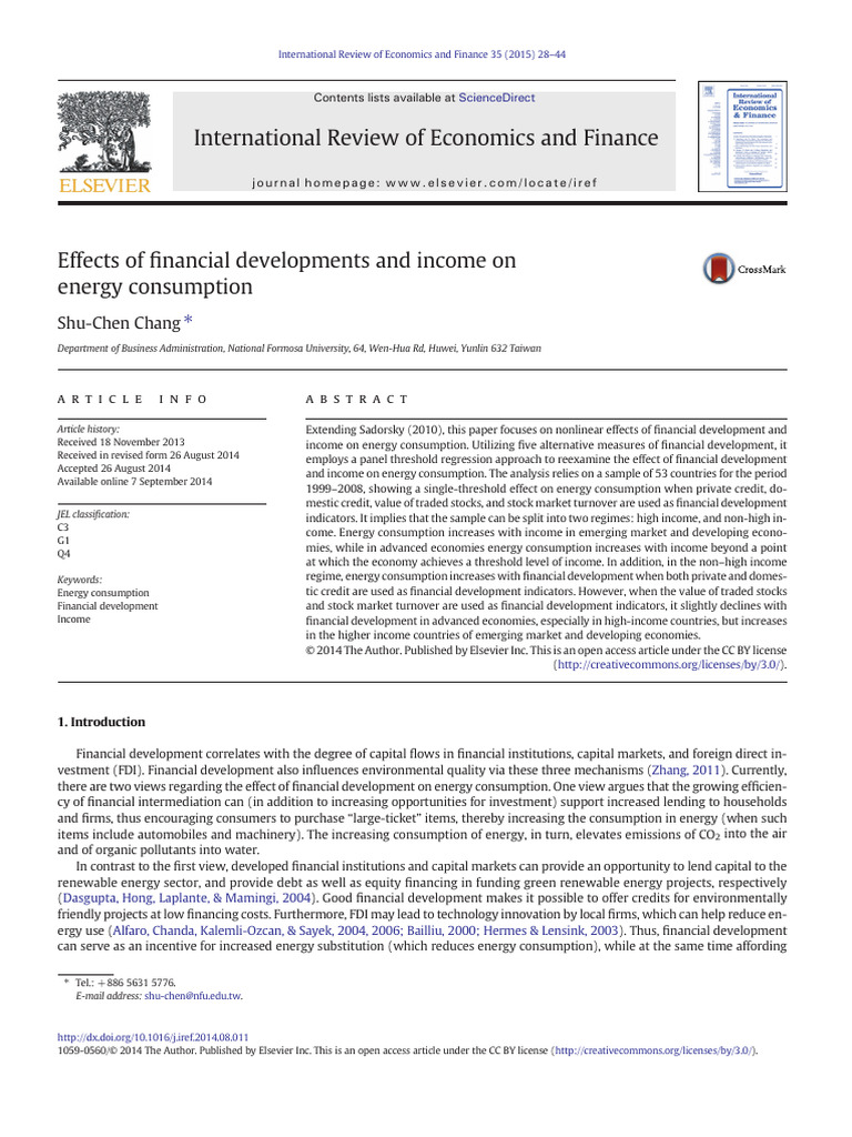 Financial Development's Impact on Energy Consumption | PDF ...