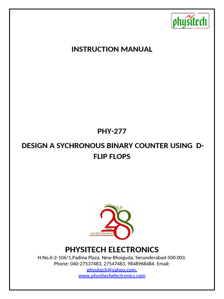 Synchronous Binary Counter Design Guide | PDF | Electronic Circuits ...
