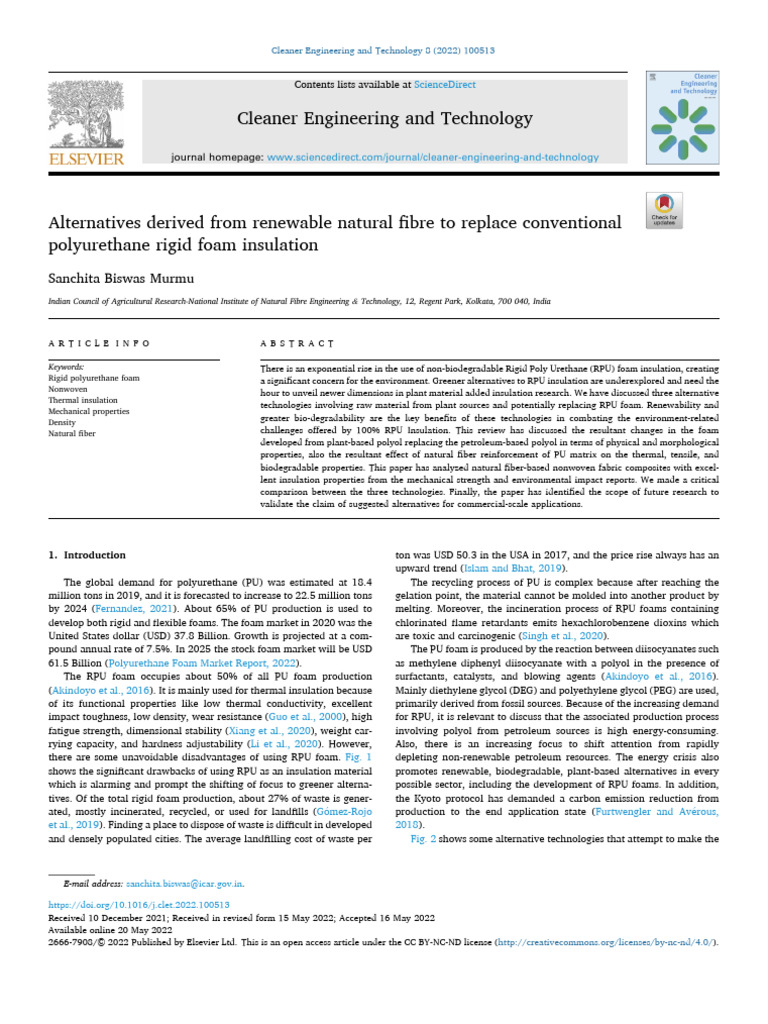 Renewable Alternatives to Rigid Foam Insulation | PDF | Polyurethane | Foam