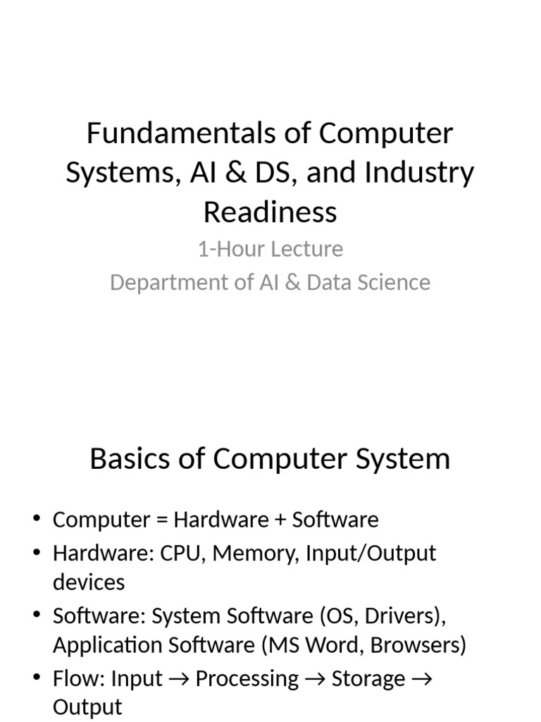 Computer Systems & AI Fundamentals | PDF | Artificial Intelligence ...