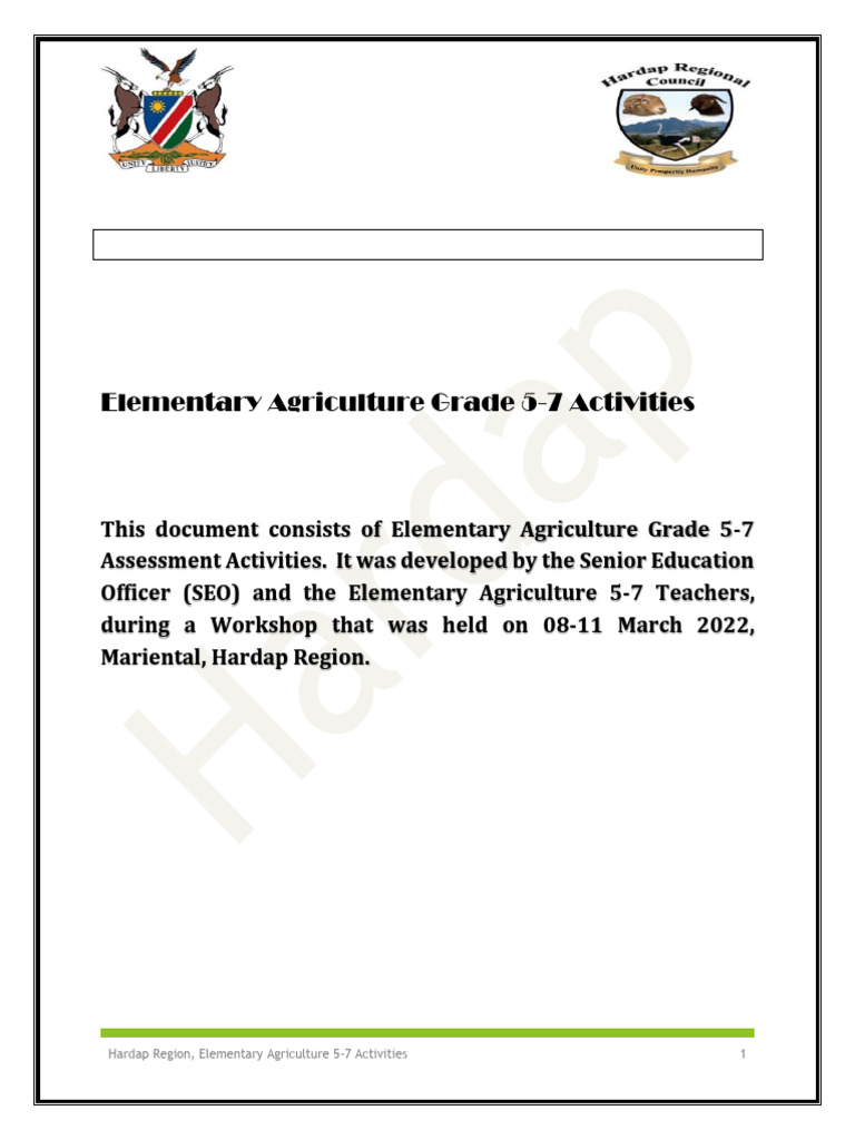 Grade 5 Agriculture Activities Guide | PDF | Soil | Agriculture