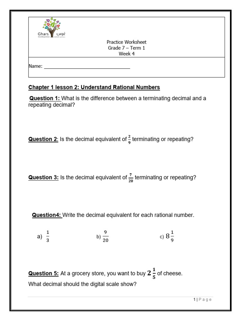 Understanding Rational Numbers and Integers | PDF | Decimal | Rational ...