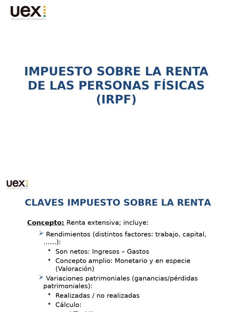 Claves del Impuesto sobre la Renta (IRPF) | PDF | Impuestos | Impuesto ...