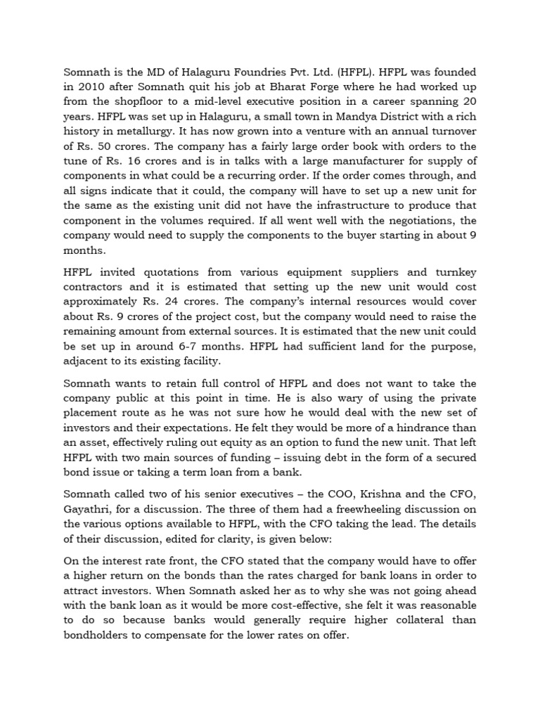 Funding Strategies for HFPL's Expansion | PDF | Bonds (Finance) | Debt
