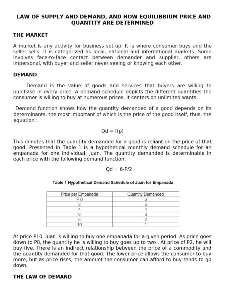 Supply and Demand: Equilibrium Explained | PDF | Demand | Supply ...