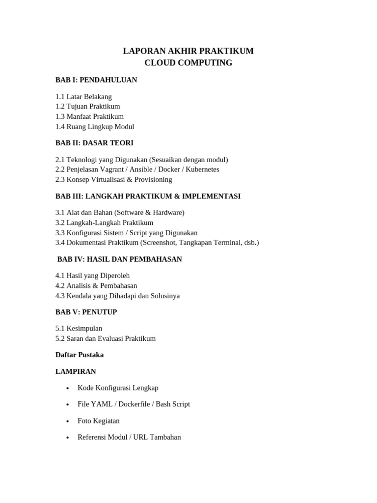 Template Laporan Cloud Computing | PDF
