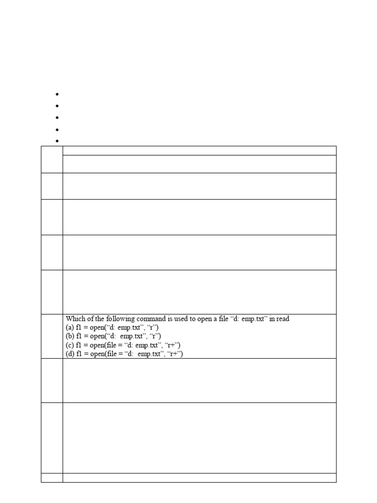 Class XII Computer Science Practice Test | PDF | Comma Separated Values ...