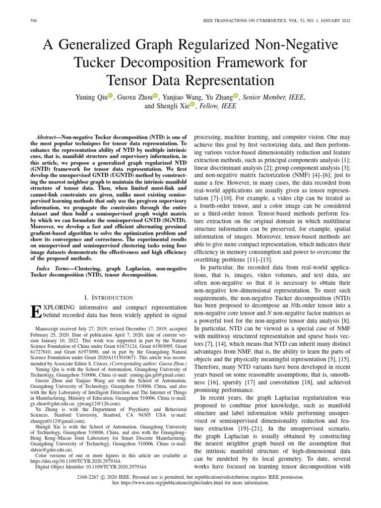 A Generalized Graph Regularized Non-Negative Tucker Decomposition ...