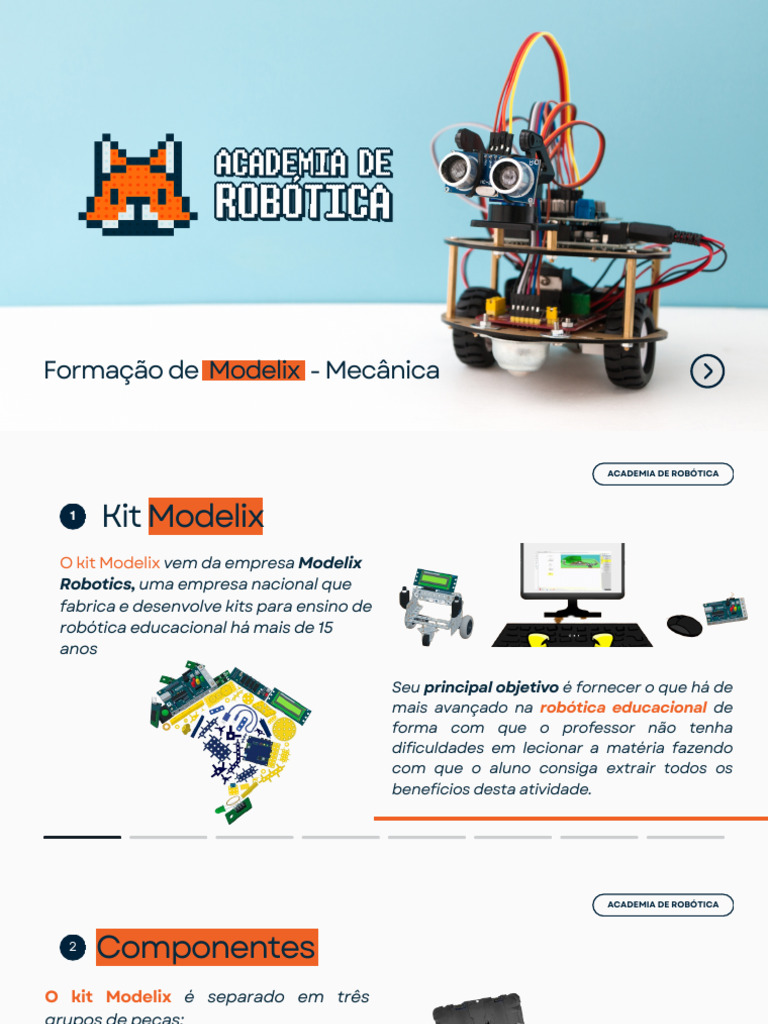 Formação em Robótica com Modelix | PDF | Robótica | Robô