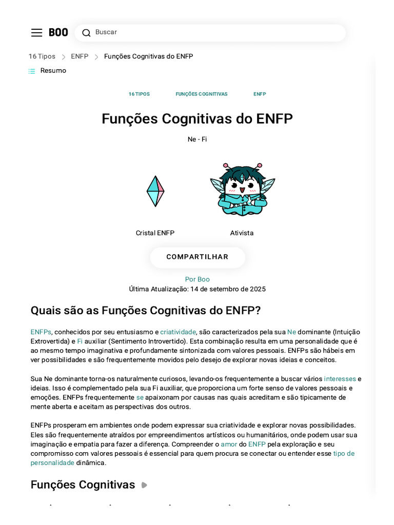 Funções Cognitivas do ENFP | PDF