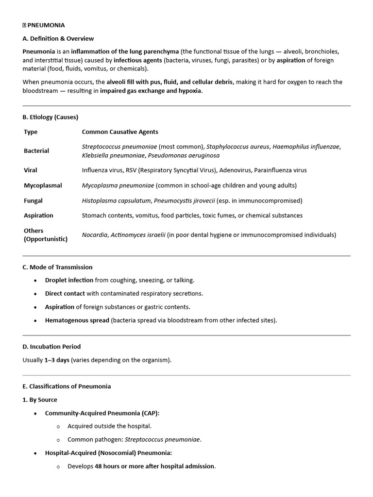 Understanding Pneumonia: Causes & Treatment | PDF | Pneumonia ...