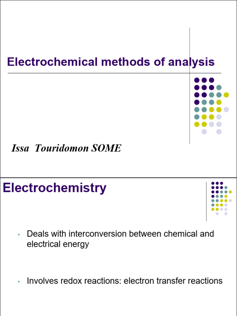 Cours Electrochimie Concepts 2 | PDF | Electrochemistry | Redox