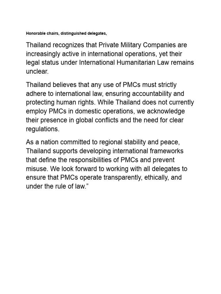 Defining The Legal Status of PMCs in International Humanitarian Law | PDF