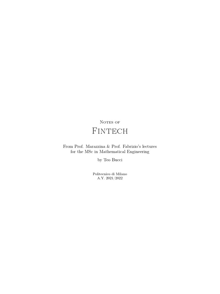 Fintech Course Notes for Engineers | PDF | Principal Component Analysis ...