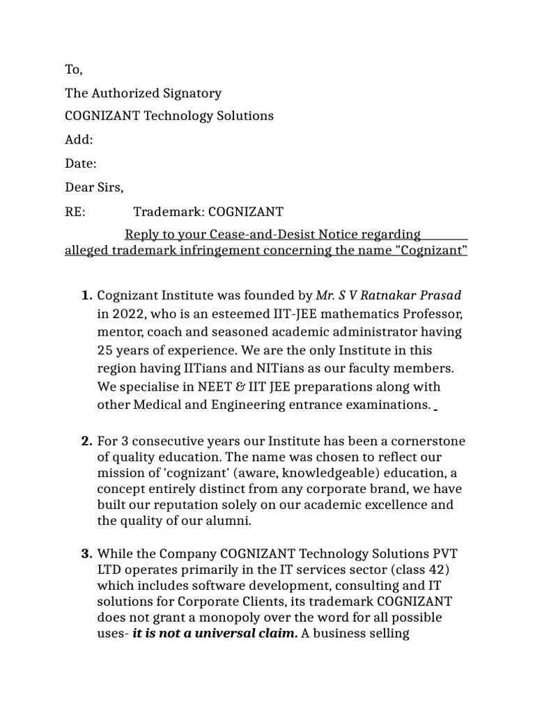 Reply Notice | PDF | Trademark Infringement | Trademark
