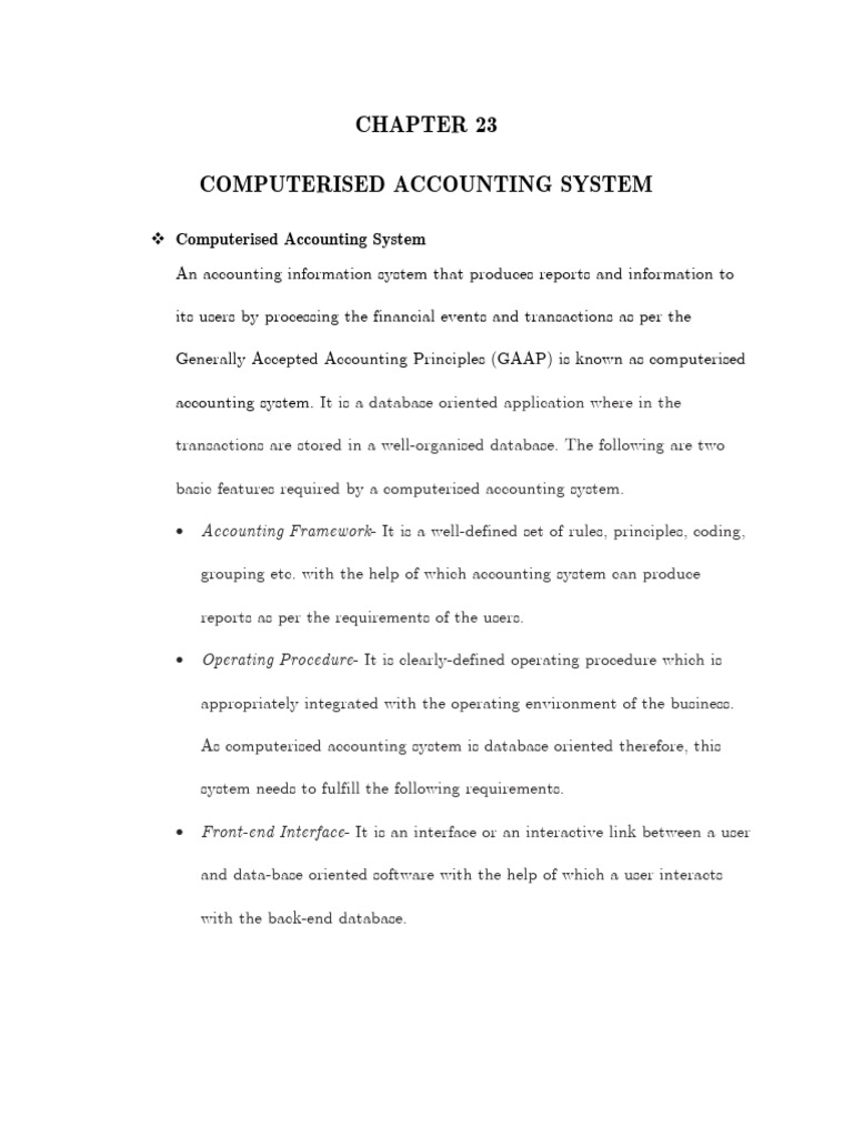 C 23 Computerised Accounting System | PDF | Databases | Accounting
