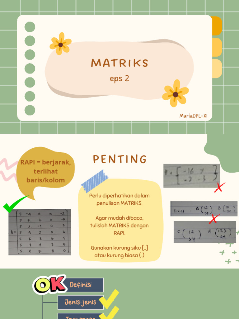 Panduan Penulisan Matriks Rapi | PDF