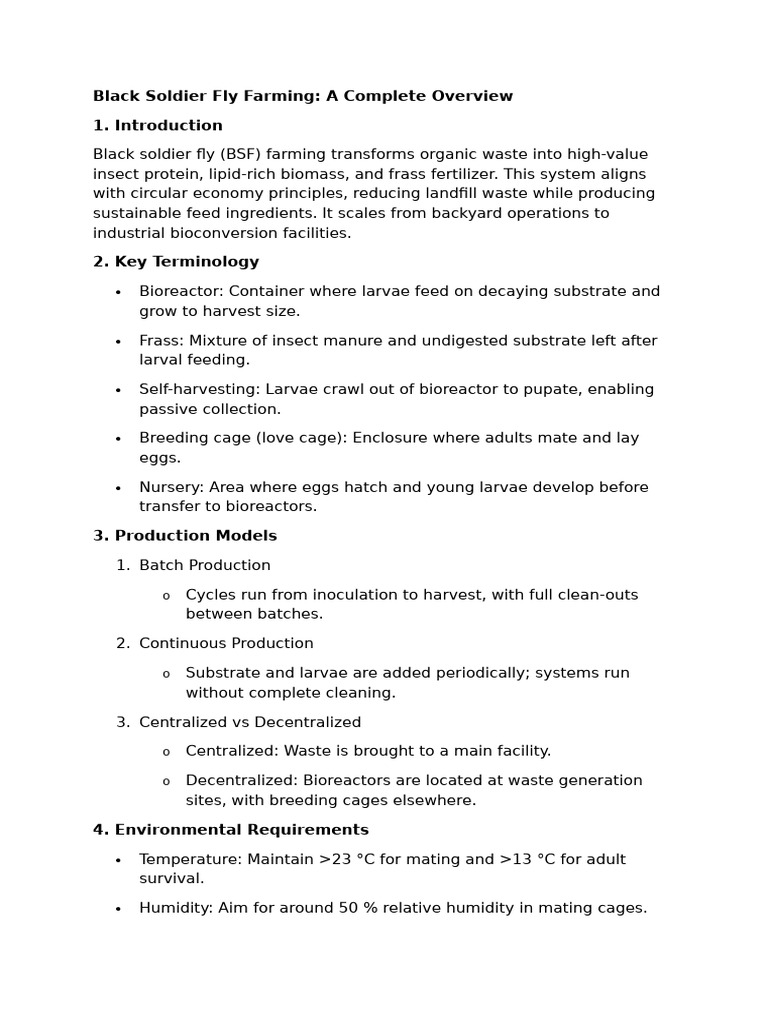 Black Soldier Fly Farming Guide | PDF