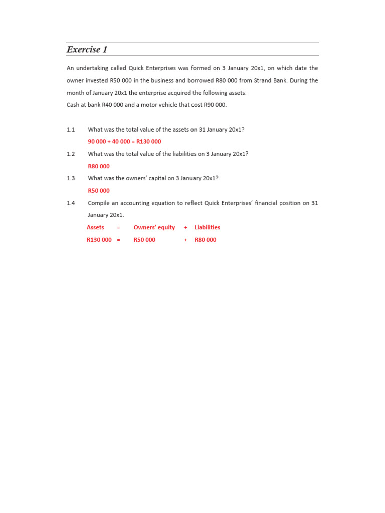 Week 2 Homework Exercises With Solutions 2024 | PDF | Debits And ...