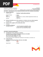Sodium Hydroxide Safety Data Sheet | PDF | Dangerous Goods | Chemistry