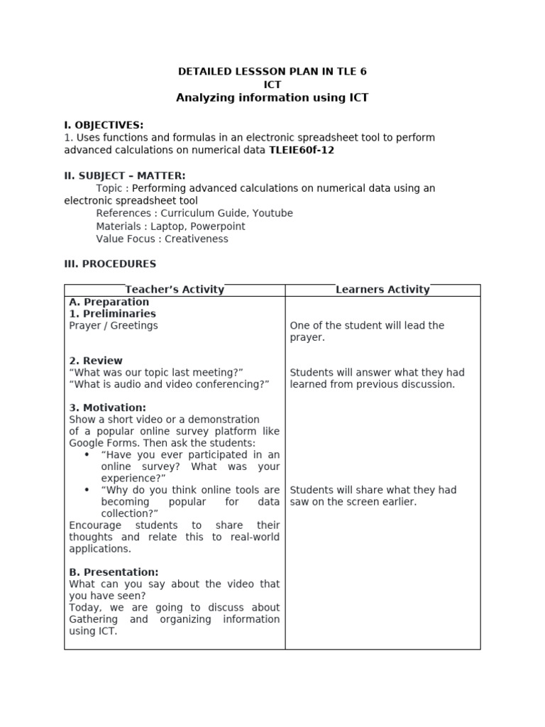 Analyzing Information Using ICT | PDF | Educational Technology ...