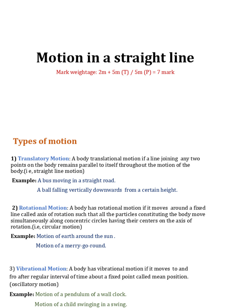 Types of Motion and Kinematics Explained | PDF | Acceleration | Velocity