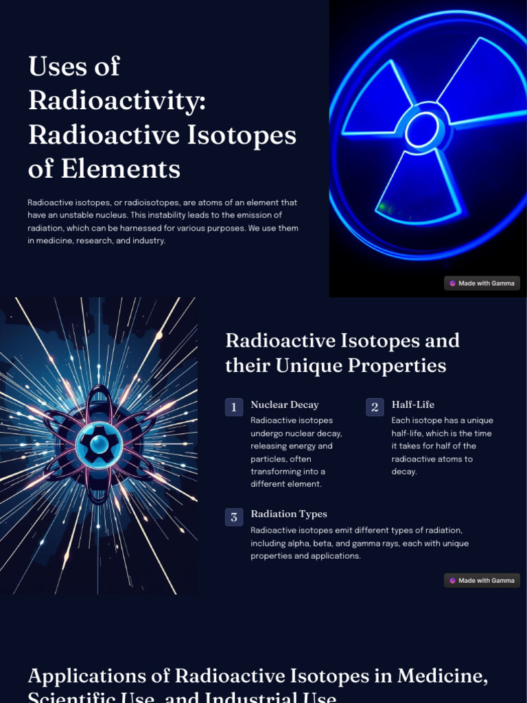 Uses of Radioactivity Radioactive Isotopes of Elements | PDF