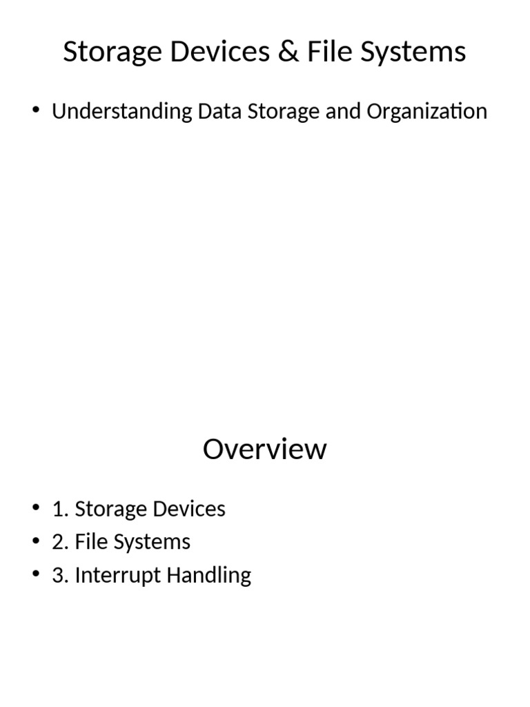 Storage Devices and File Systems Explained | PDF