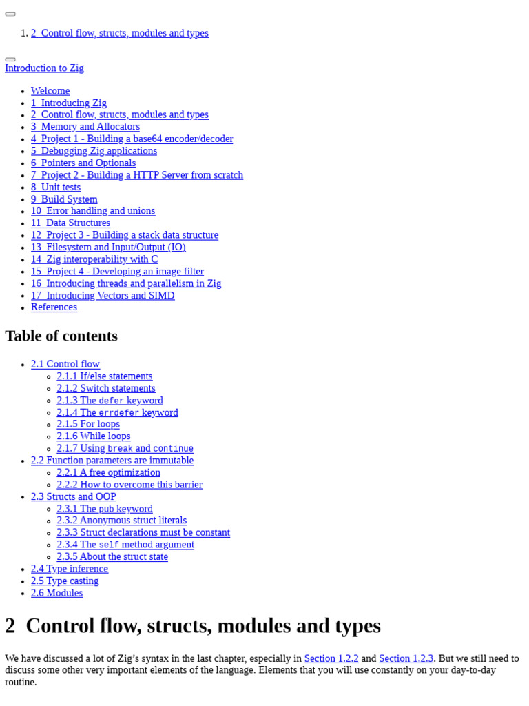 Zig Control Flow and Structs Explained | PDF | Control Flow | Scope ...