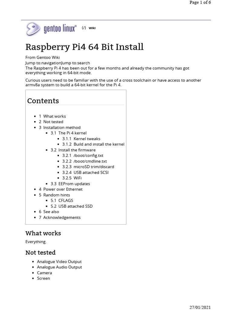 Raspberry Pi4 64 Bit Install | PDF | Raspberry Pi | Booting