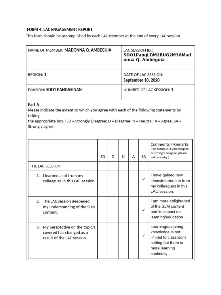 LAC Engagement Report for Educators | PDF | Cognitive Science ...