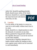 Safety:: General Principles of Sound Lending
