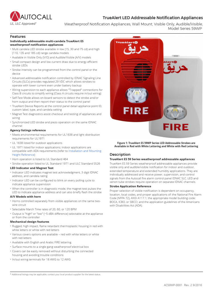 Weatherproof Notification Appliances 59WP | PDF | Electricity ...