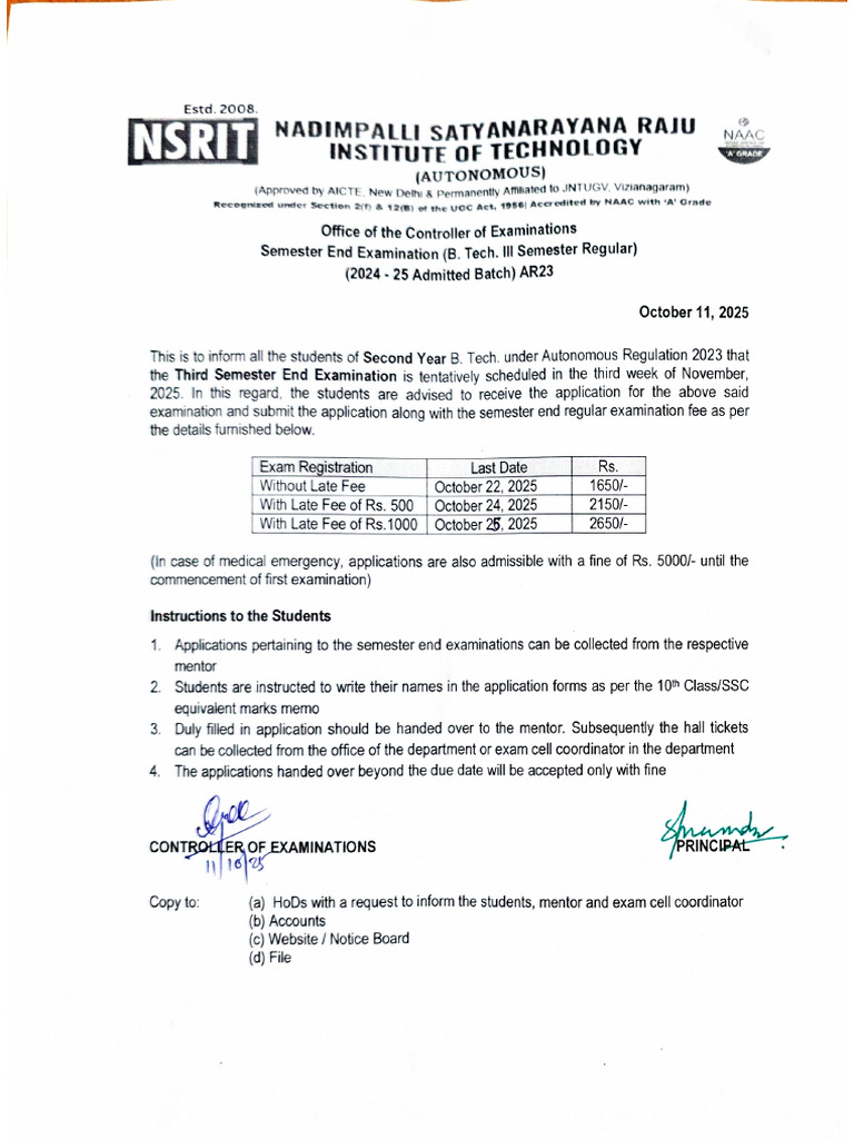 2nd Yr Notification | PDF
