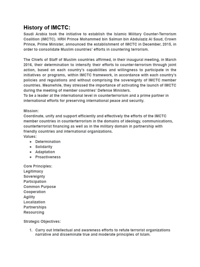 Overview of the IMCTC's Mission and Goals | PDF