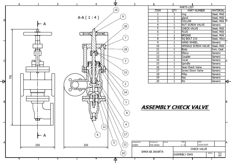 Check Valve Assembly Parts List | PDF | Valve | Steel