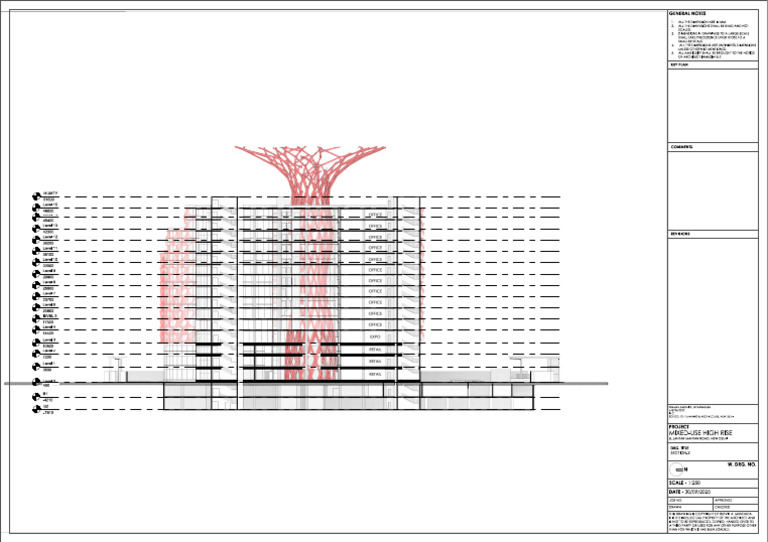 Mixed-Use High Rise Project Drawing | PDF