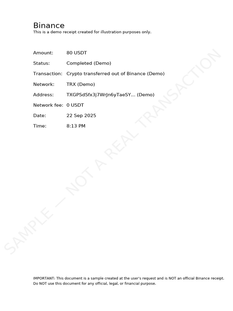 Modified Sample Receipt | PDF
