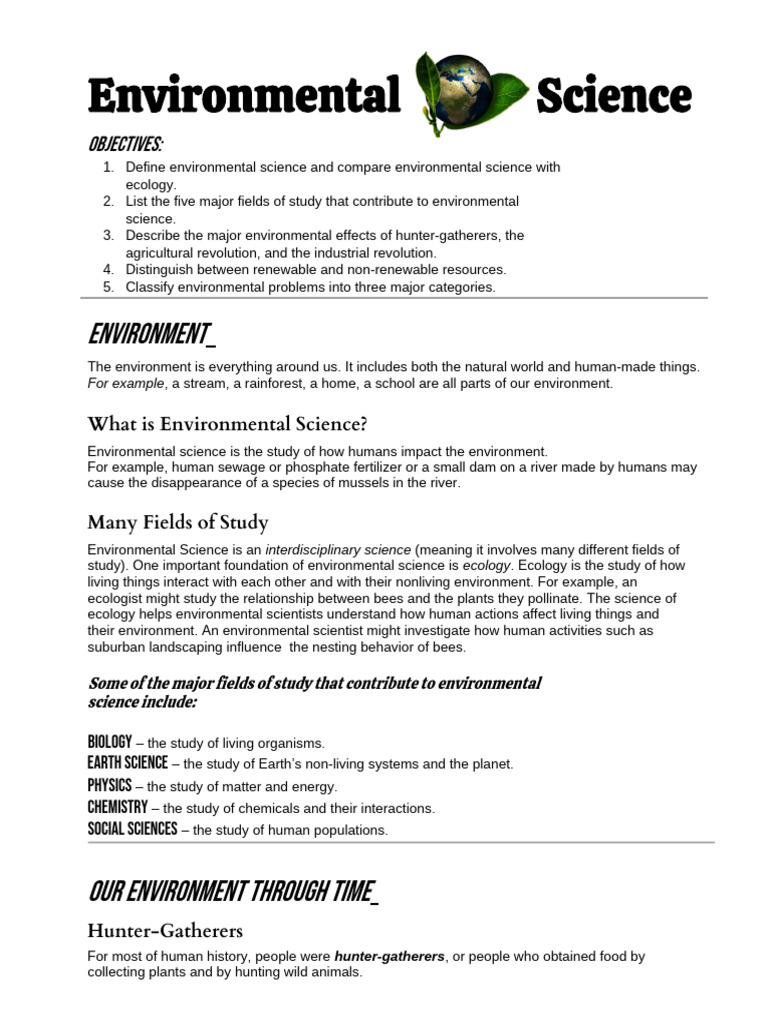 Understanding Environmental Science Basics | PDF | Agriculture ...