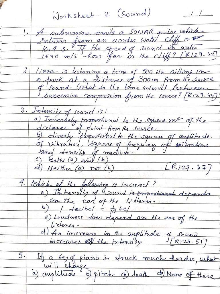Sound Worksheet - 2 | PDF