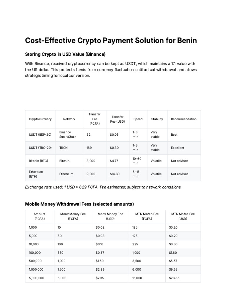 Cost-Effective Crypto Payment Solution For Benin | PDF | Cryptocurrency |  Bitcoin